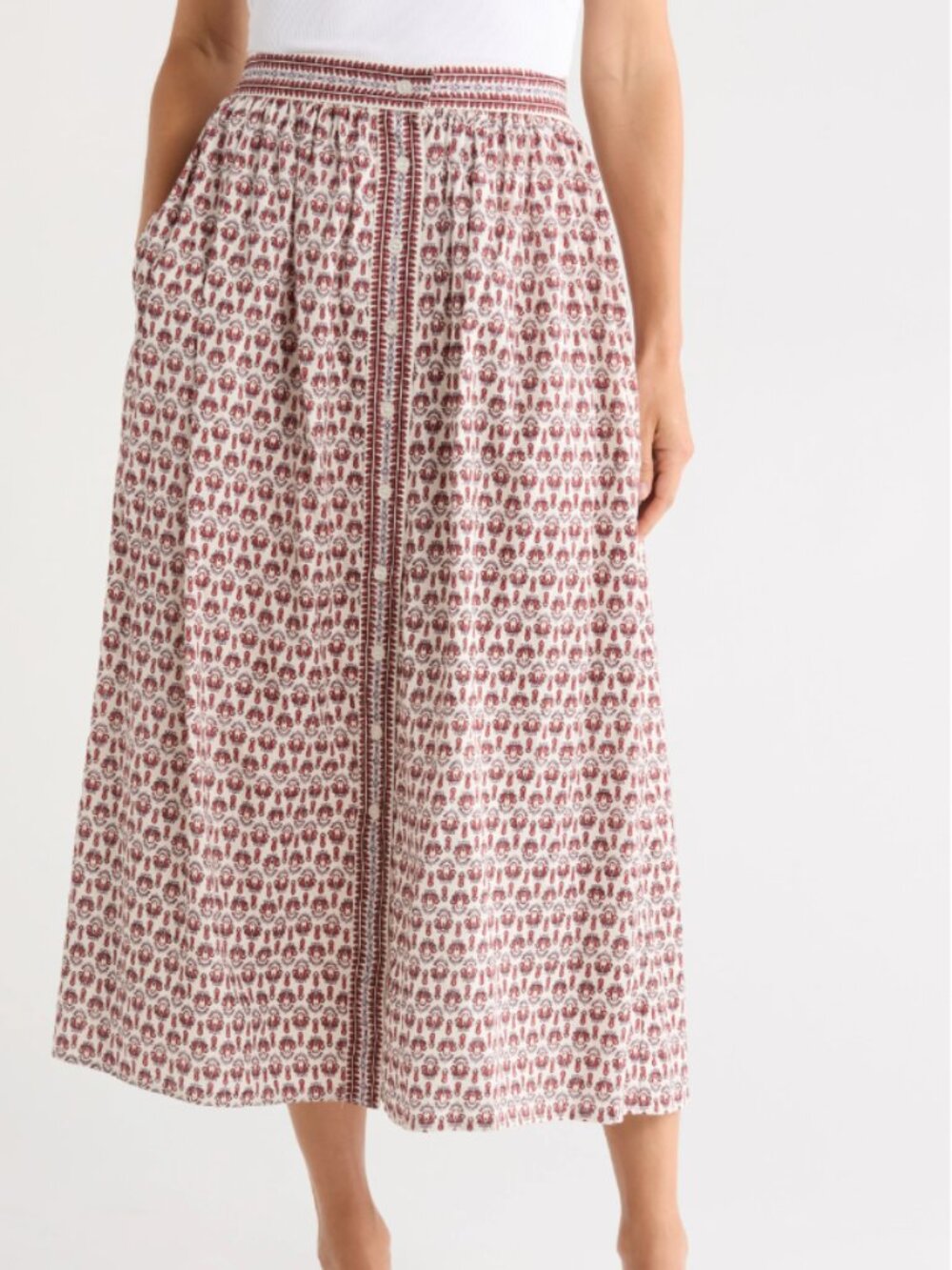 NWT Max Studio Button Front Maxi Skirt - Size Large/US 12-14